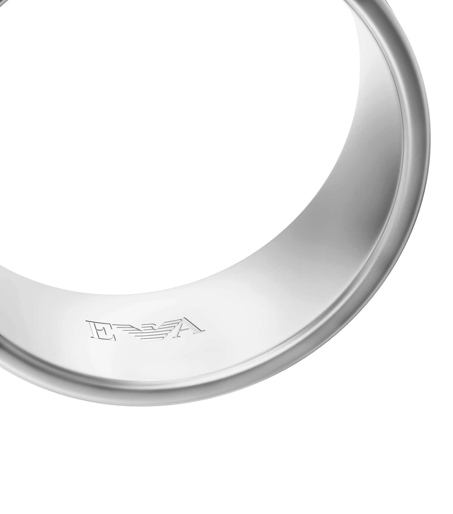 Men Eagle Logo Ring Silver Stainless Steel