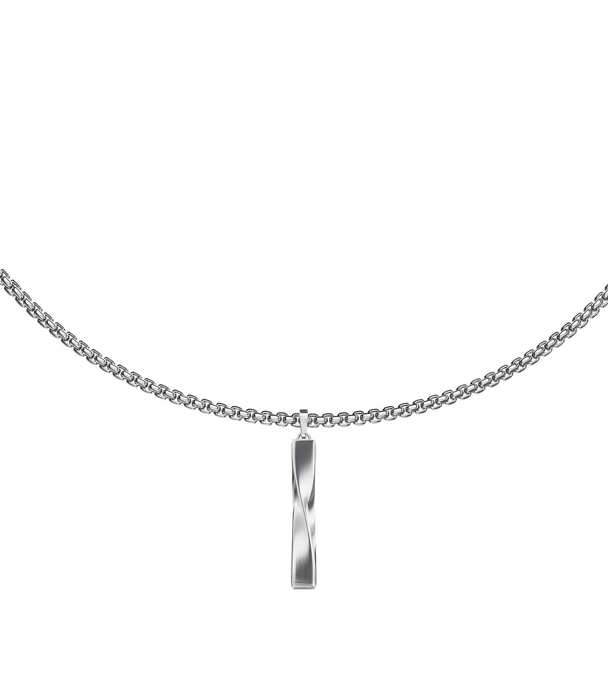 Men Iconic Trend Necklace Silver Stainless Steel