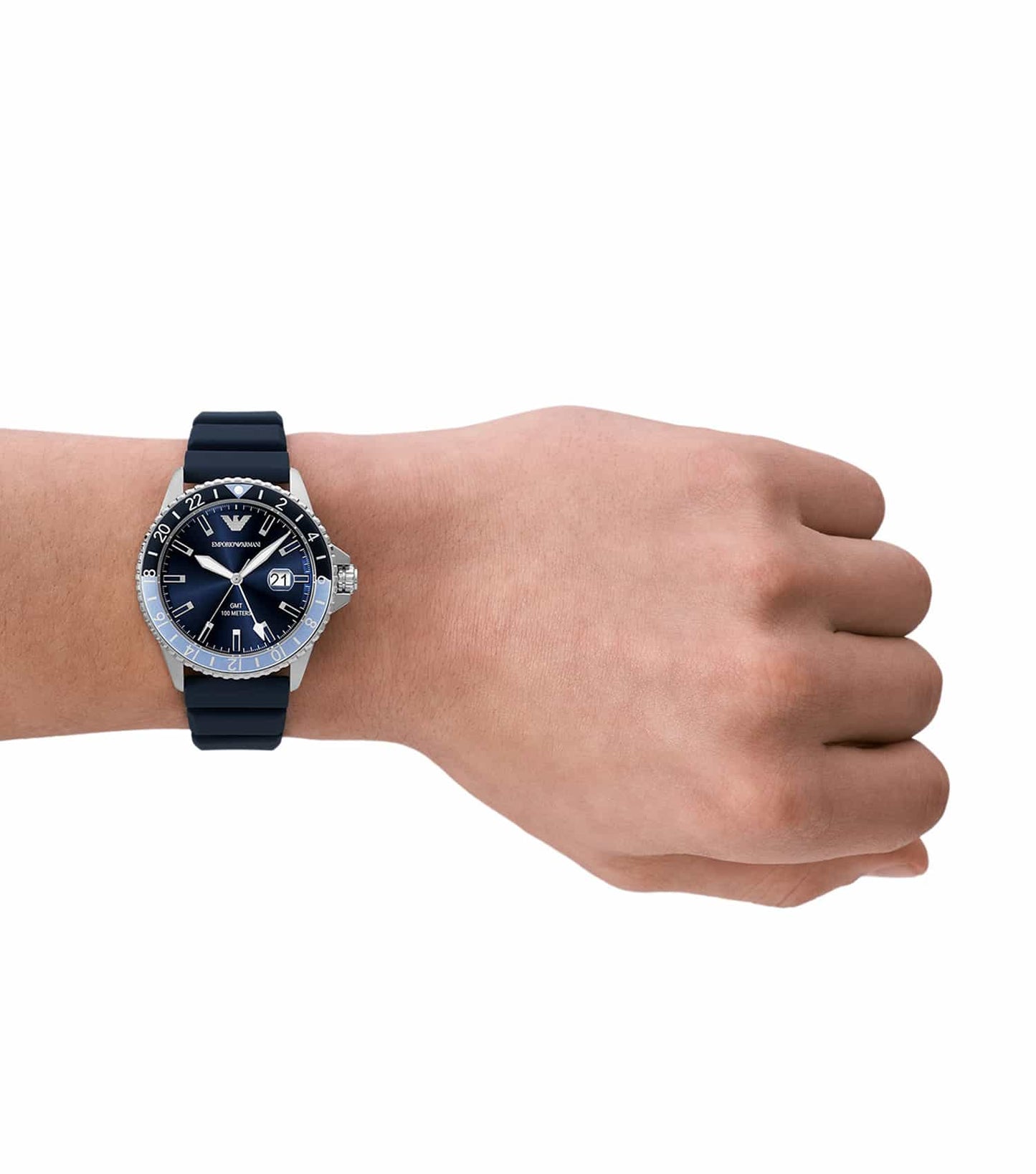 Men Diver Quartz Watch 42mm with Blue Strap