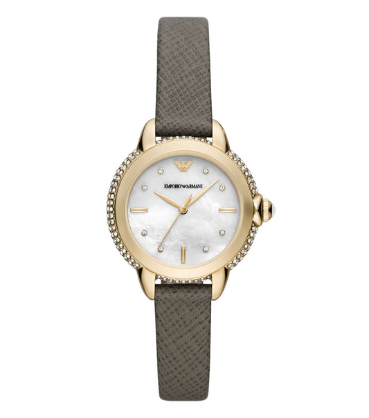 Emporio Armani Quartz watch, AR11526 model, featuring a modern design, captured at a 45-degree angle, highlighting its elegance.