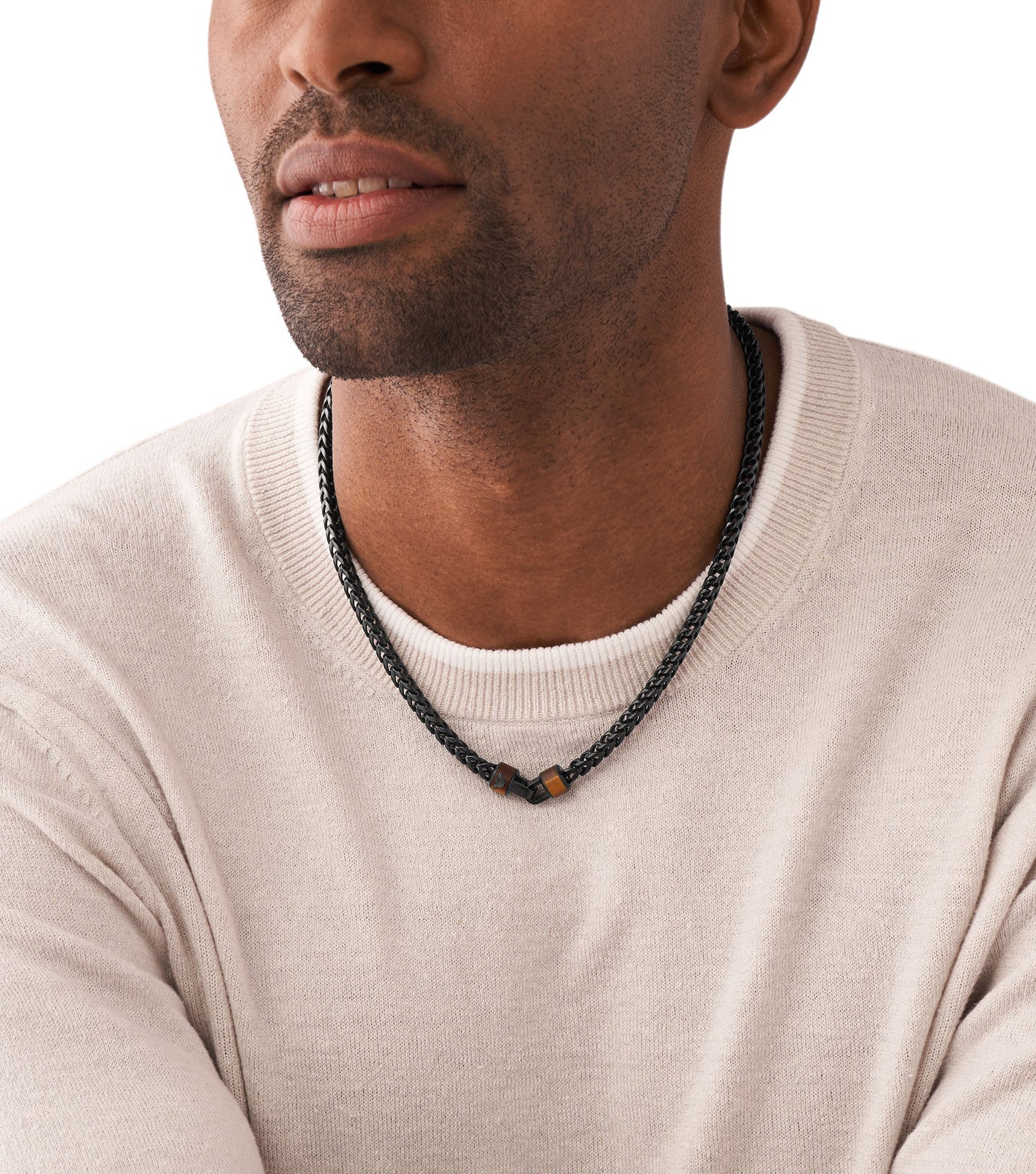 Men Iconic Trend Necklace Gunmetal Stainless Steel