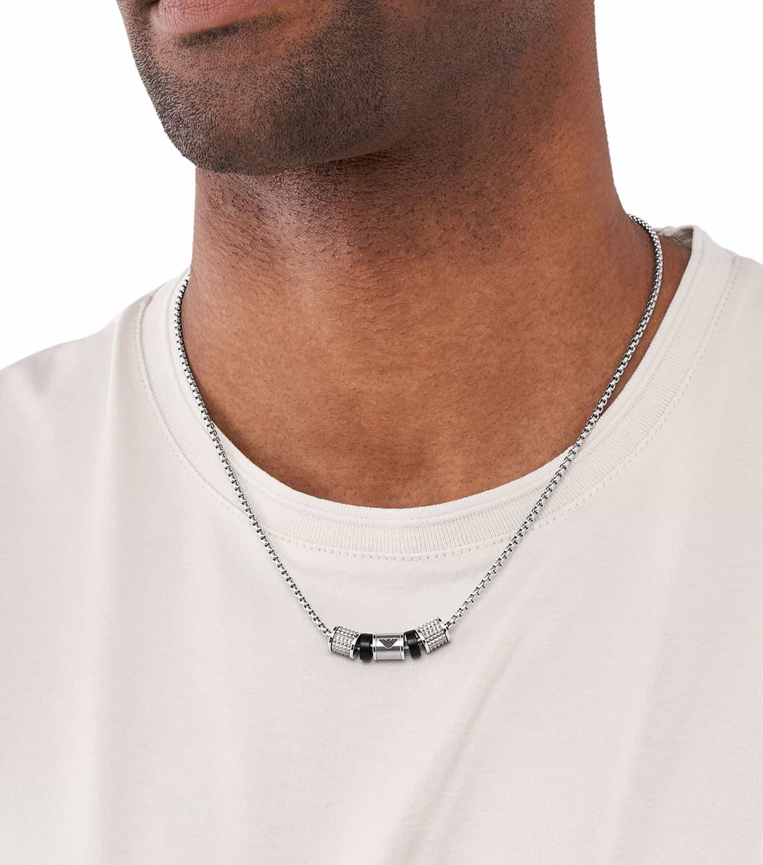 Men Couples Necklace Silver Stainless Steel