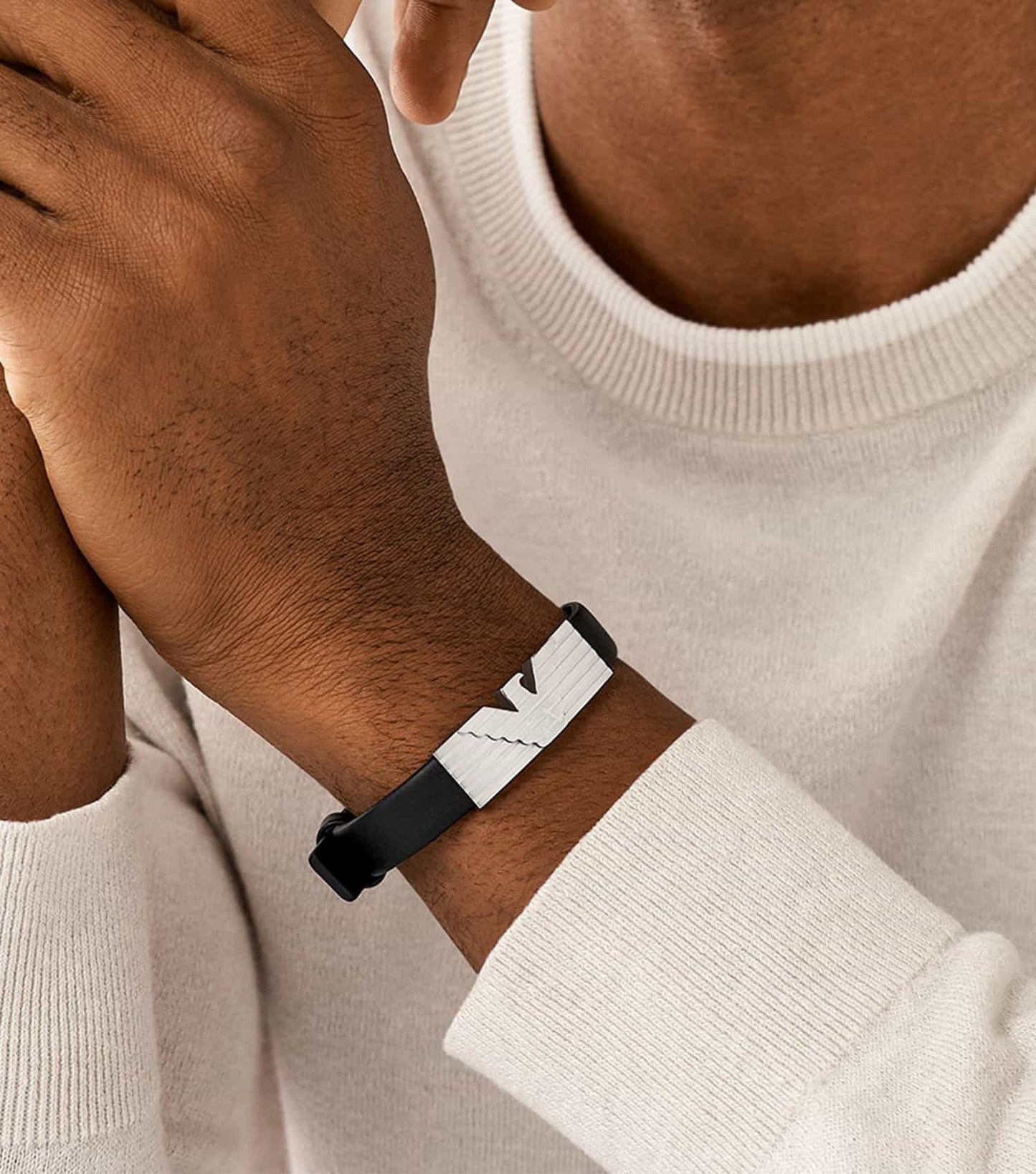 Men Eagle Logo Bracelet Silver Stainless Steel