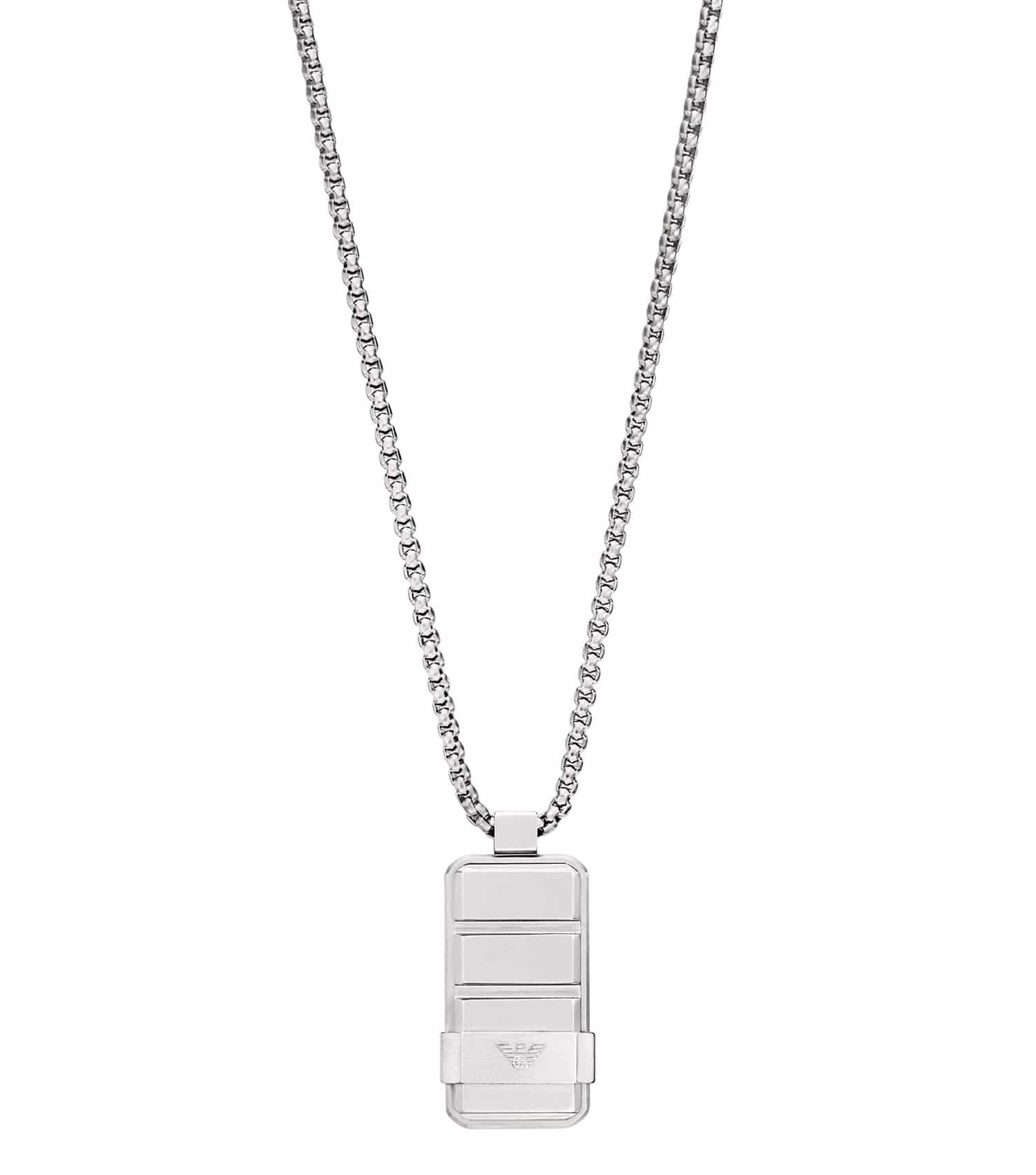 Men Eagle Logo Necklace Silver Stainless Steel