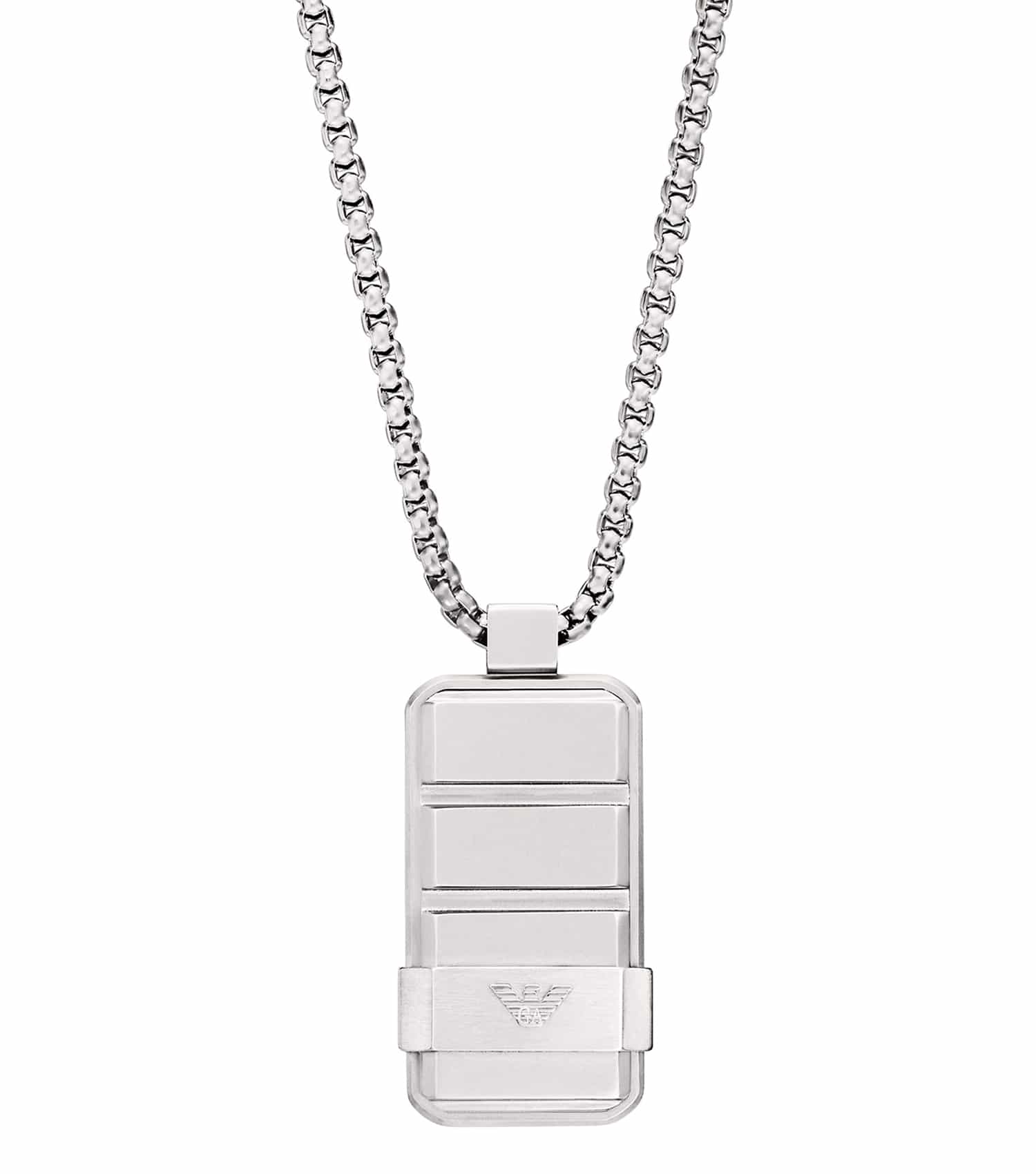Men Eagle Logo Necklace Silver Stainless Steel