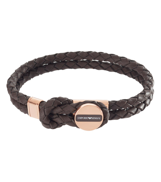 Emporio Armani Jewellery silver bracelet, elegantly displayed from a top angle, showcasing its sleek design and luxurious finish.