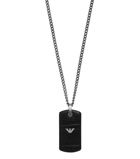 Gunmetal Emporio Armani Jewellery necklace with subtle elegance; gracefully angled for a captivating, fashion-forward allure.