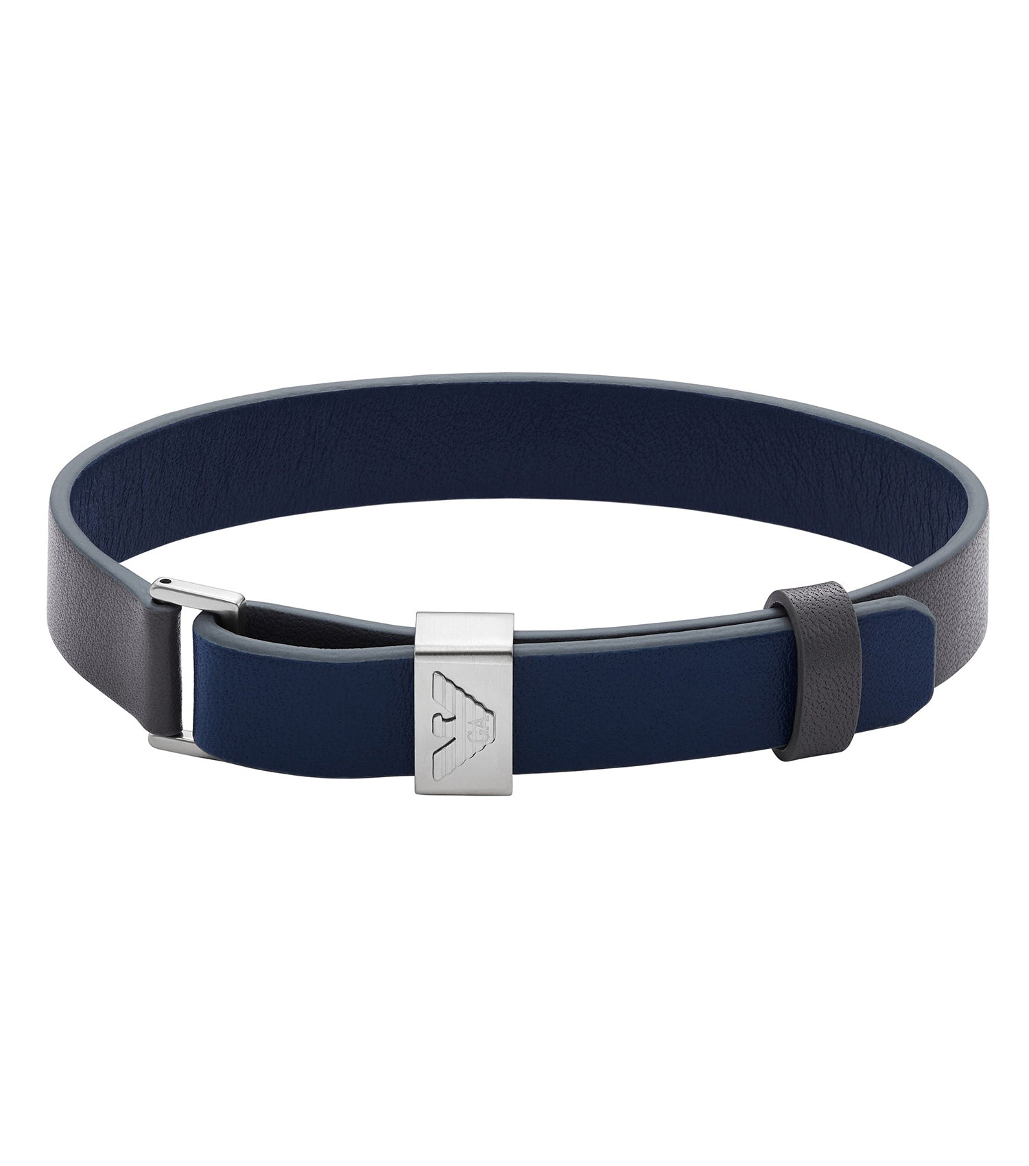 Emporio Armani Jewellery silver bracelet, elegant design with chain link style, displayed at a slight right-side angle.