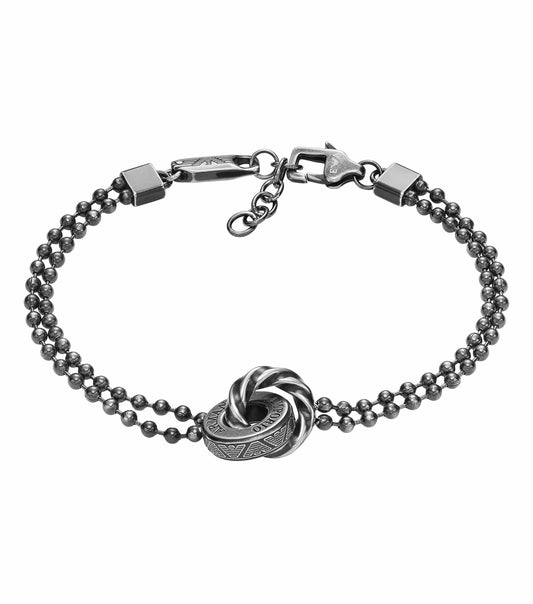 Emporio Armani Jewellery silver bracelet, angled view, showcasing sleek design and craftsmanship in polished elegance.