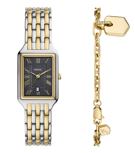 Passionate about watches: Fossil Quartz watch with gold-tone accents, beautifully angled to showcase its elegant face and strap.