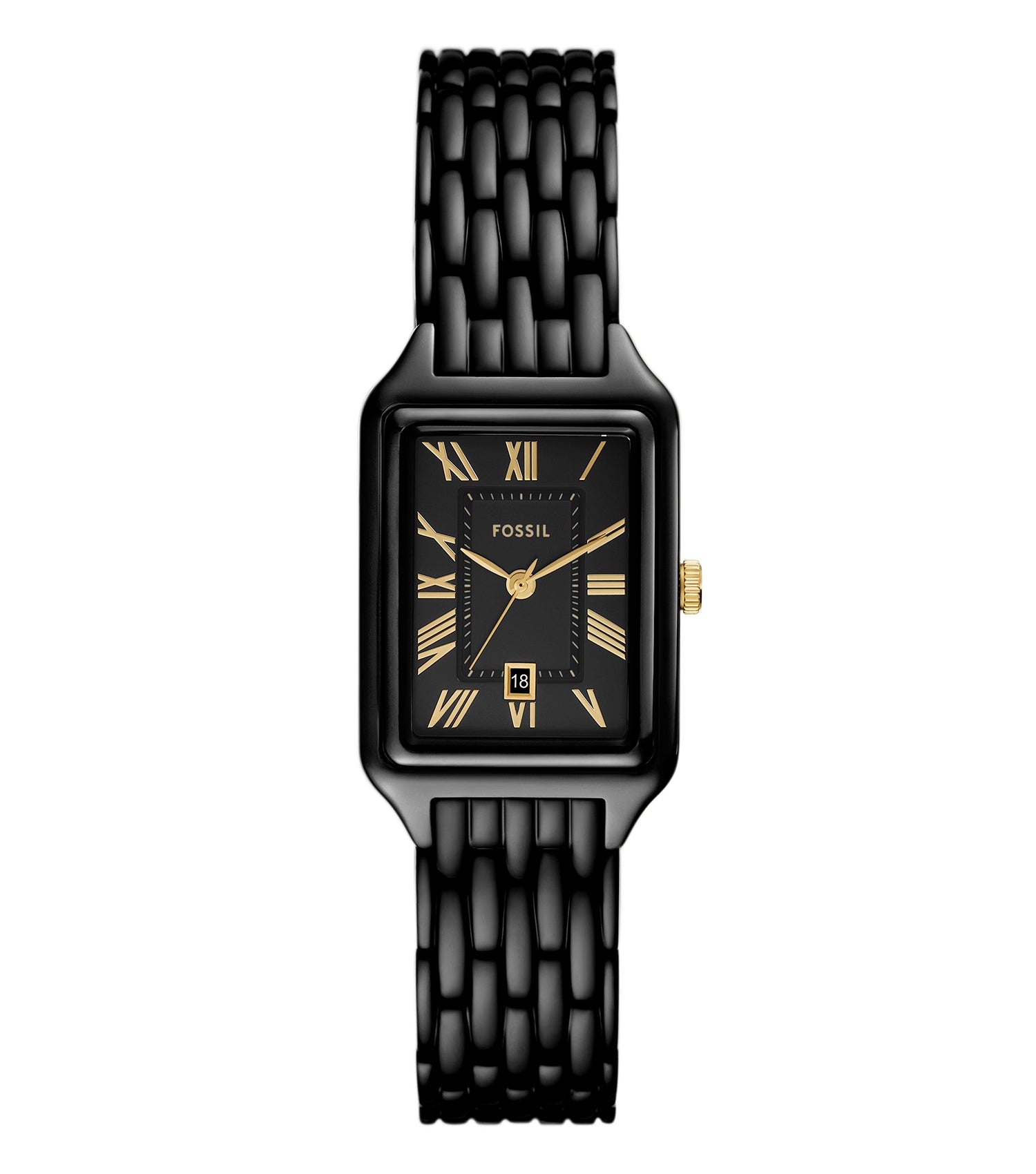 Fossil quartz watch in elegant gold-tone, showcasing a stylish round face and simple design from a front angle, perfect for everyday wear.