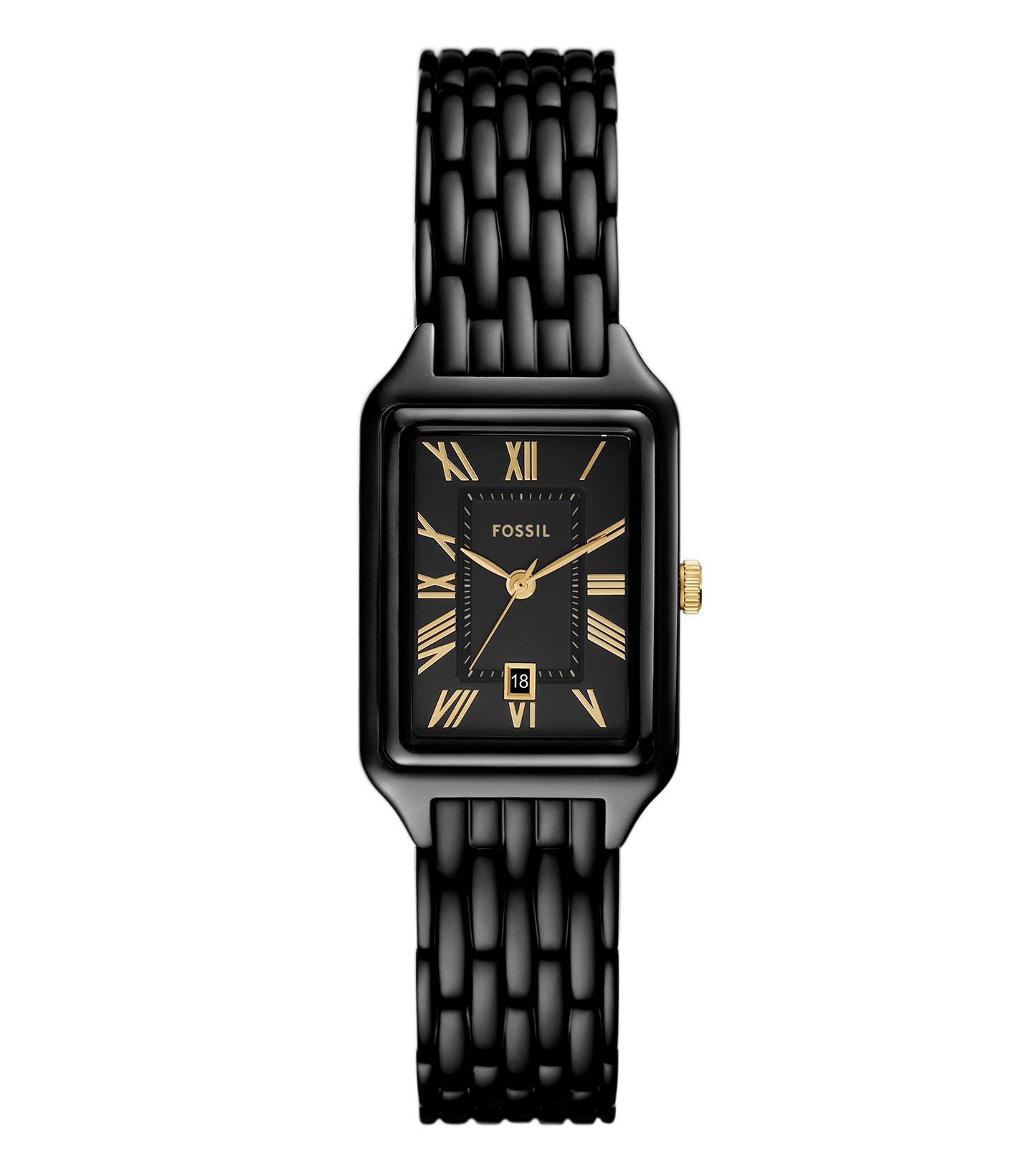Fossil quartz watch in elegant gold-tone, showcasing a stylish round face and simple design from a front angle, perfect for everyday wear.