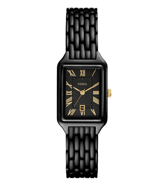 Fossil quartz watch in elegant gold-tone, showcasing a stylish round face and simple design from a front angle, perfect for everyday wear.