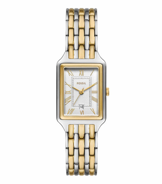 Fossil watch in None color on a light background, featuring a classic analog display; frontal angle showcasing its sleek design.