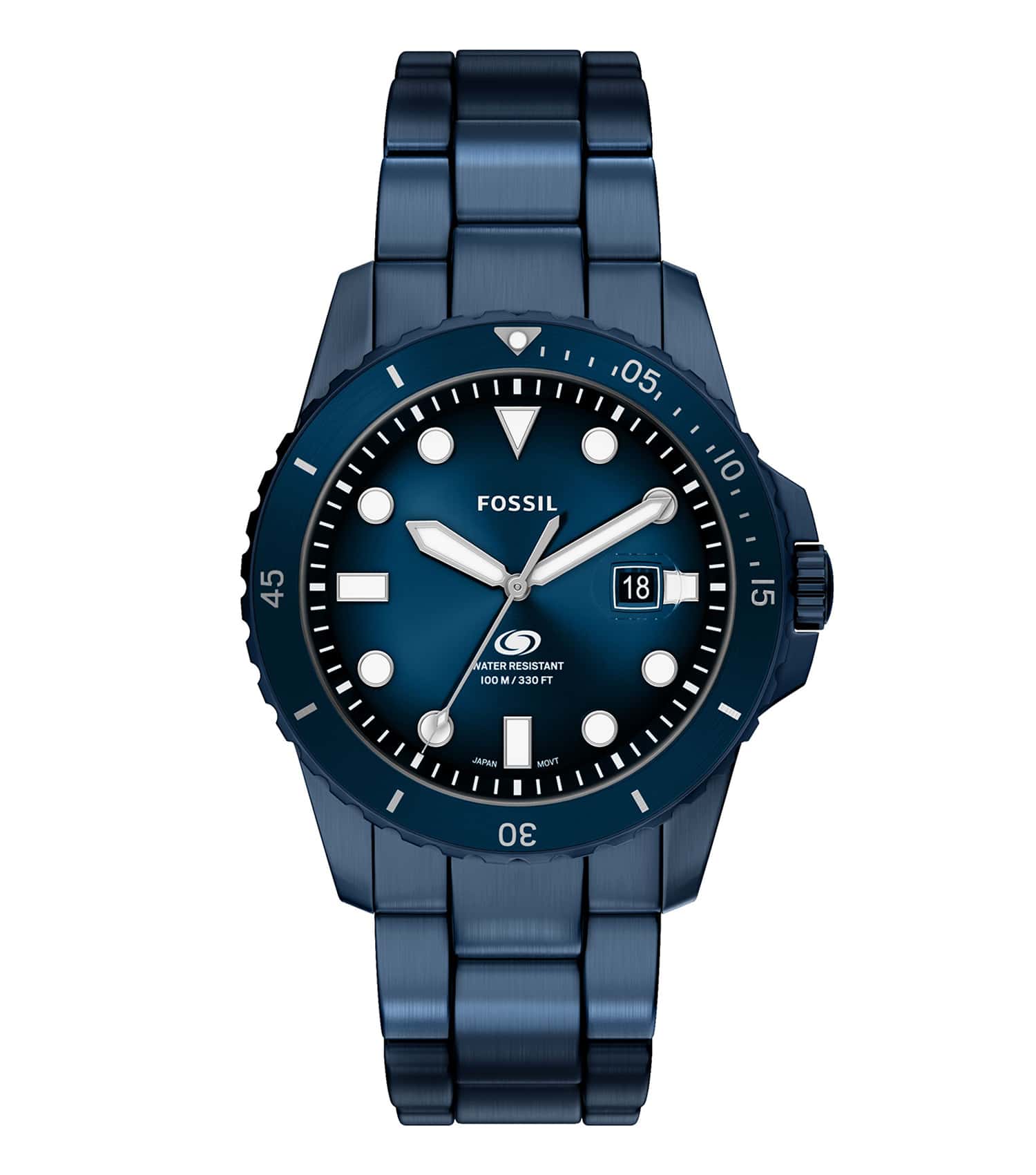 Men Fossil Blue Quartz  42mm