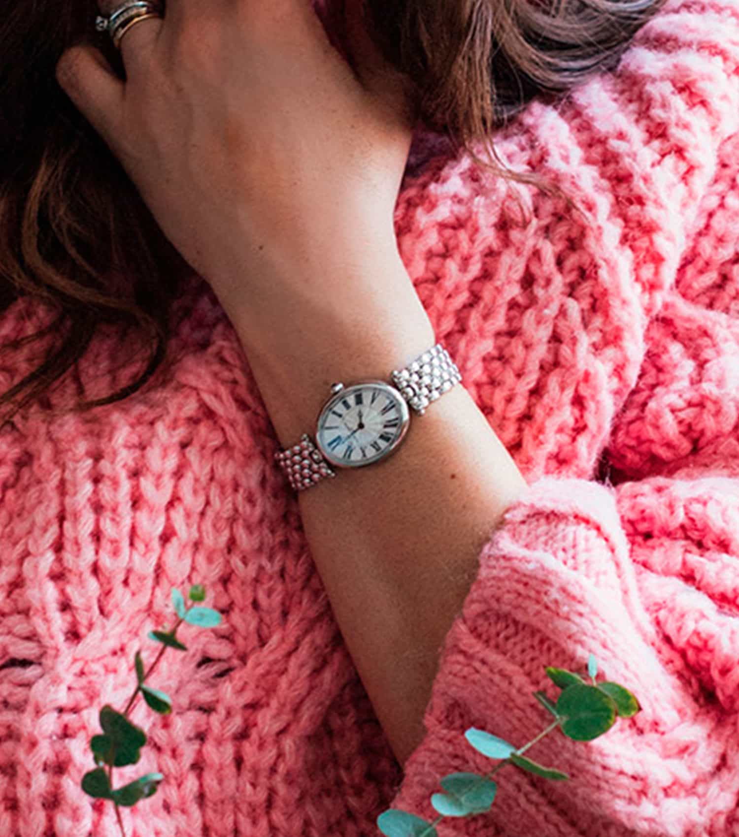Art Deco Silver Analog Watch Women