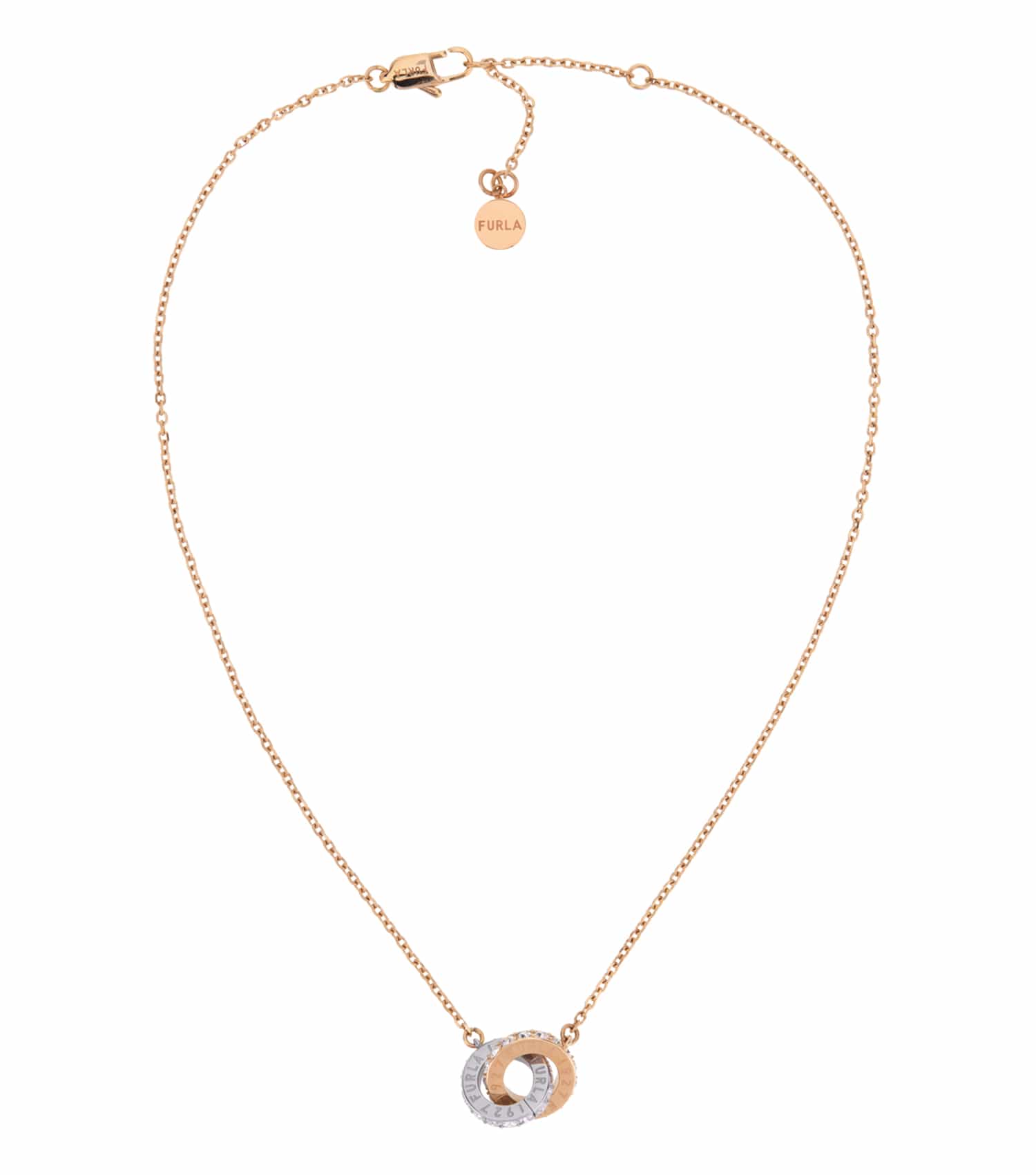 Women Furla 1927 Necklace Gold Stainless Steel & Crystals