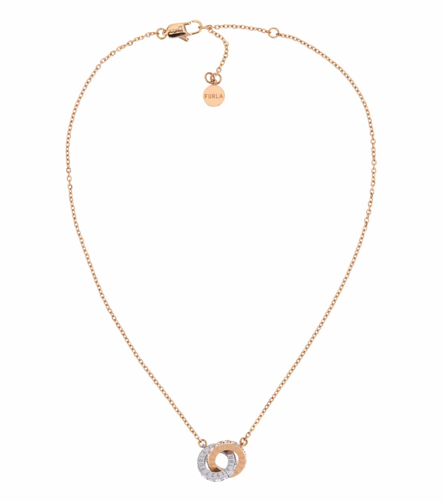 Women Furla 1927 Necklace Gold Stainless Steel & Crystals