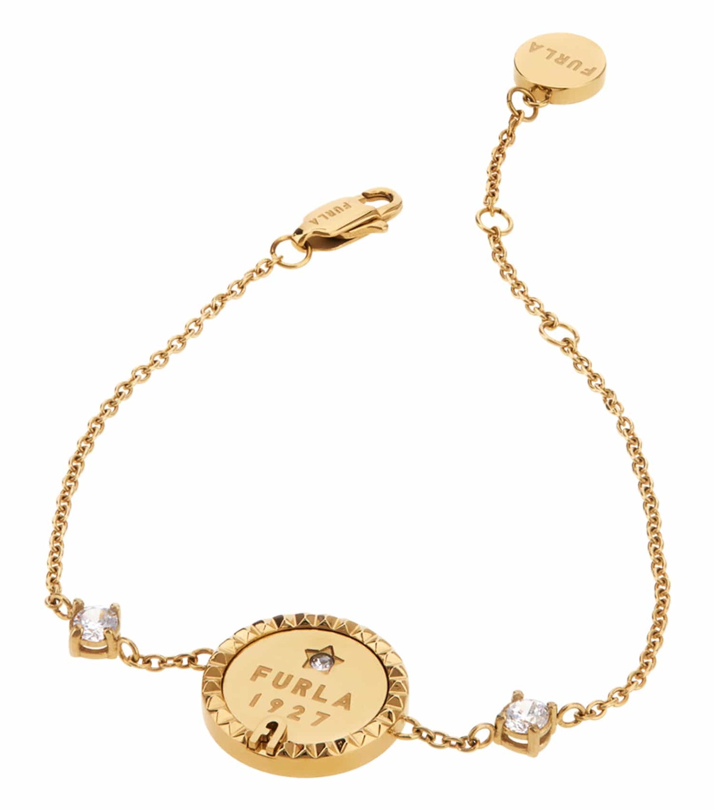 Women Studs Bracelet Gold Stainless steel & crystals