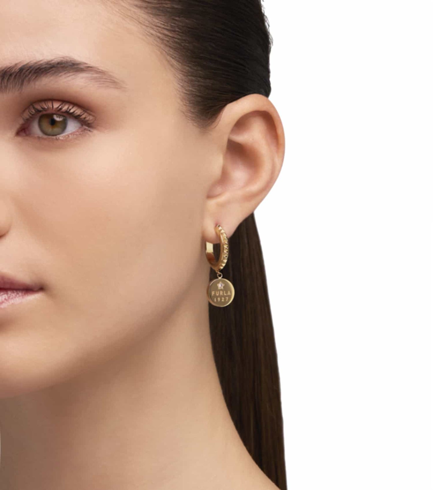 Women Studs Earrings Gold Stainless steel & crystals