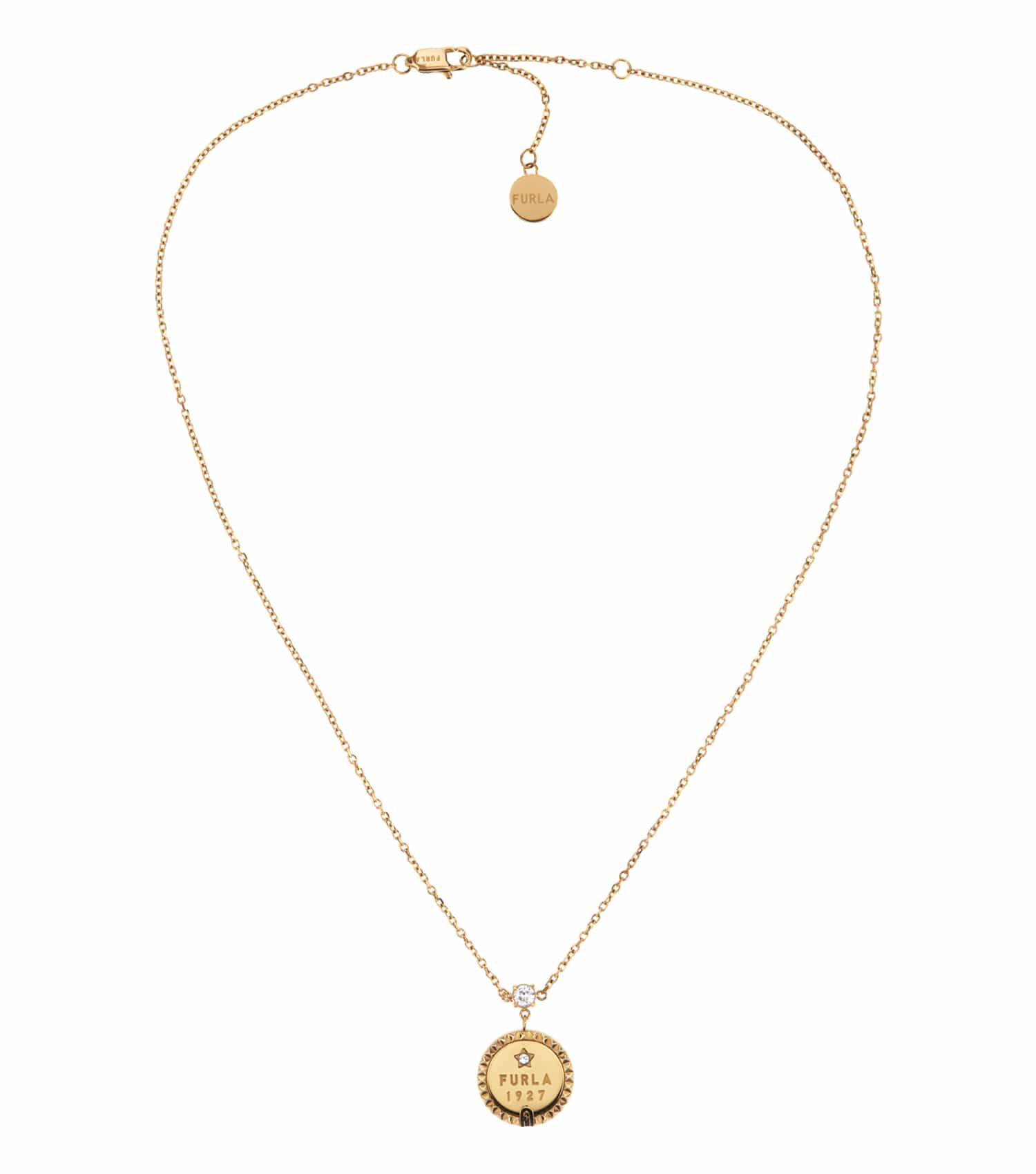 Women Studs Necklace Gold Stainless steel & crystals