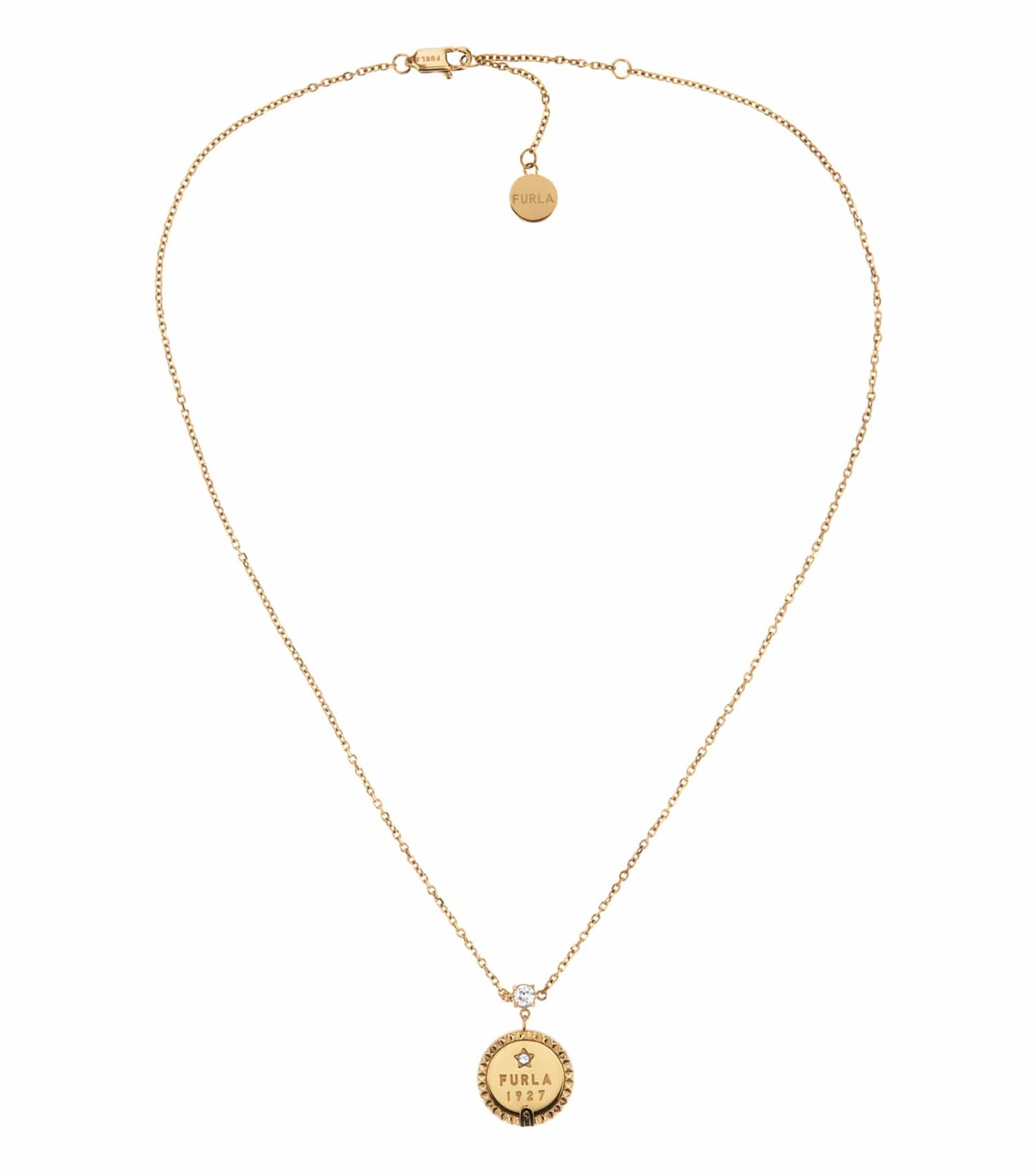 Women Studs Necklace Gold Stainless steel & crystals