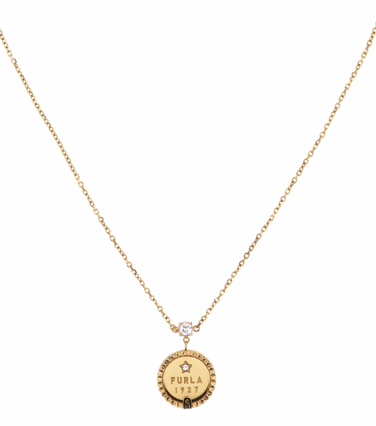 Women Studs Necklace Gold Stainless steel & crystals