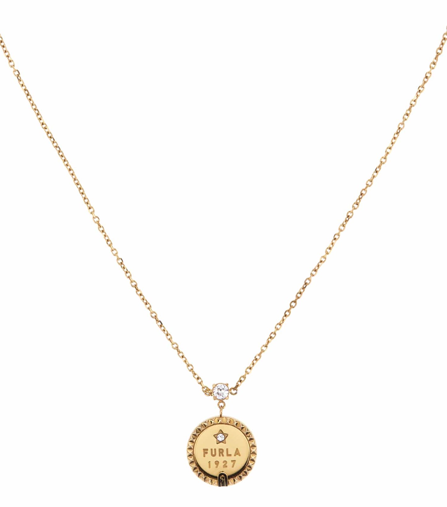 Women Studs Necklace Gold Stainless steel & crystals
