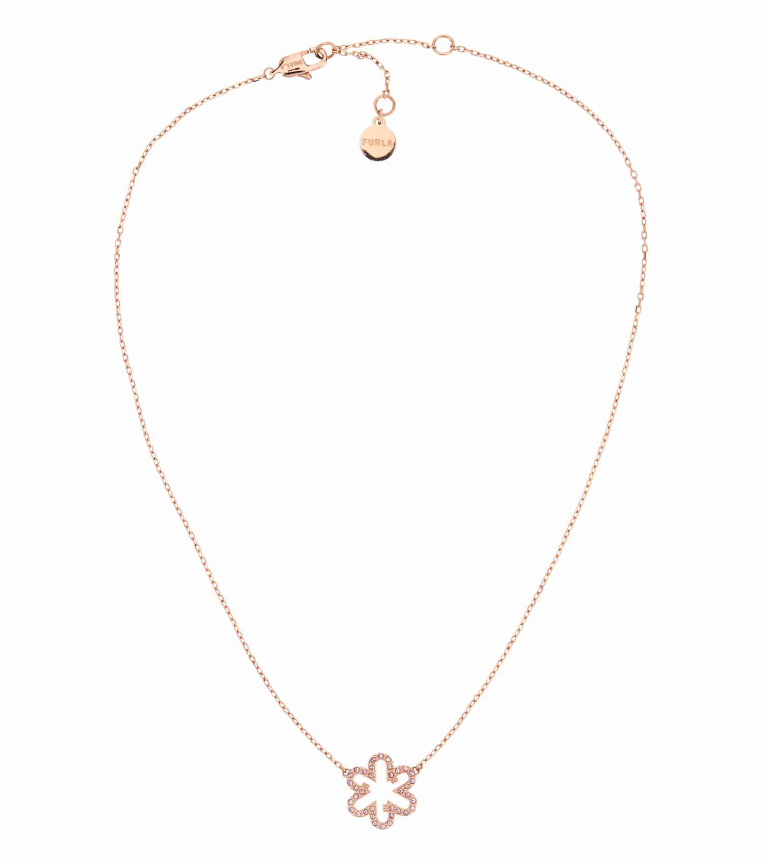 Women Fleur Necklace Gold Stainless steel & crystals