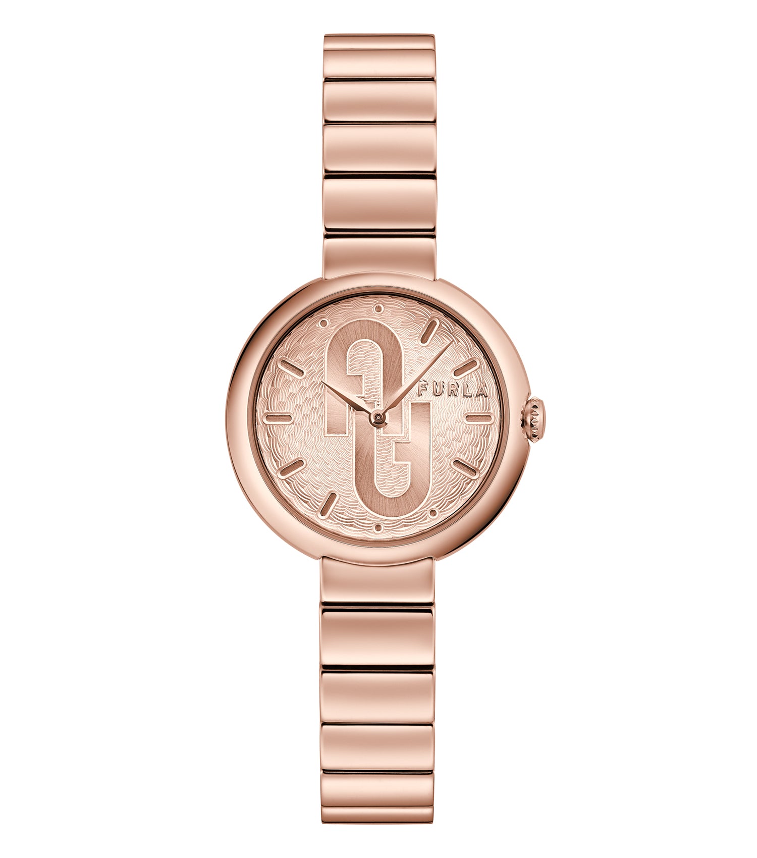 Furla watch in none color on a front view, showcasing its sleek minimalist design, elegant strap, and modern round face.