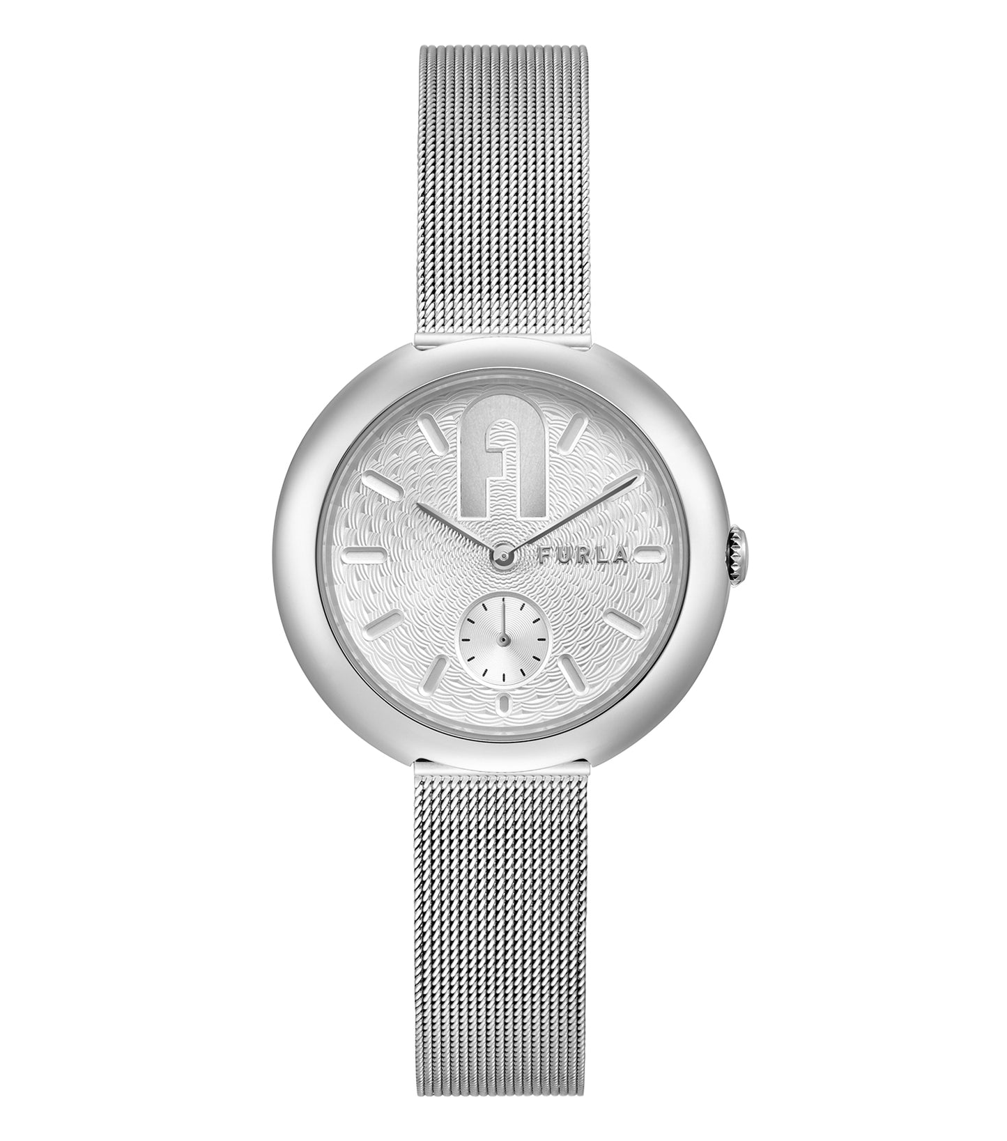 Elegant Furla watch with 1 rich brown strap and rose gold casing, displayed at a 36-degree angle, ideal for style enthusiasts.