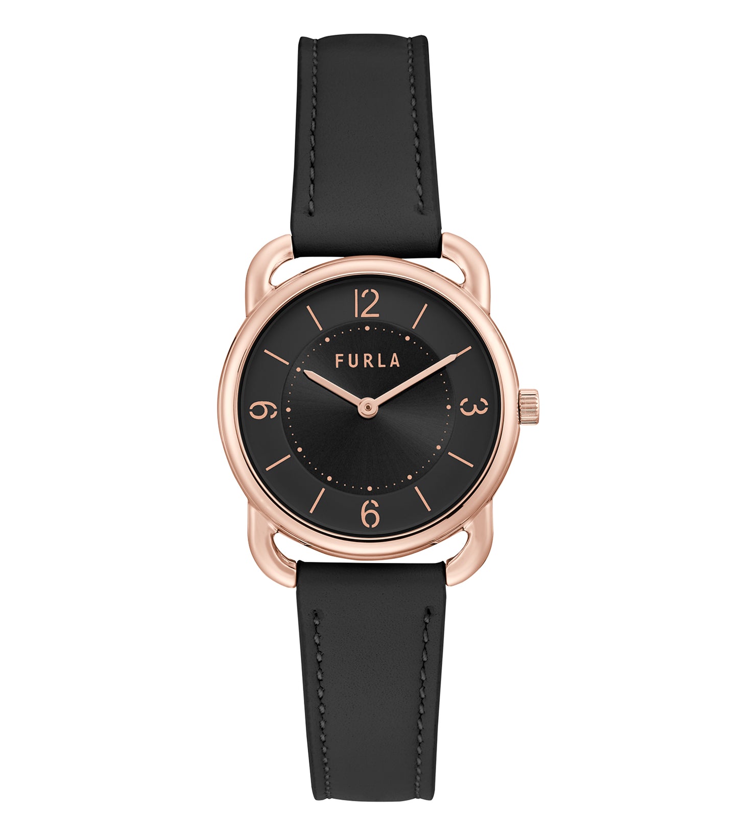 Furla Quartz Watch in vibrant purple, showcasing a sleek design from a front-facing angle, highlighted by a minimalist dial.