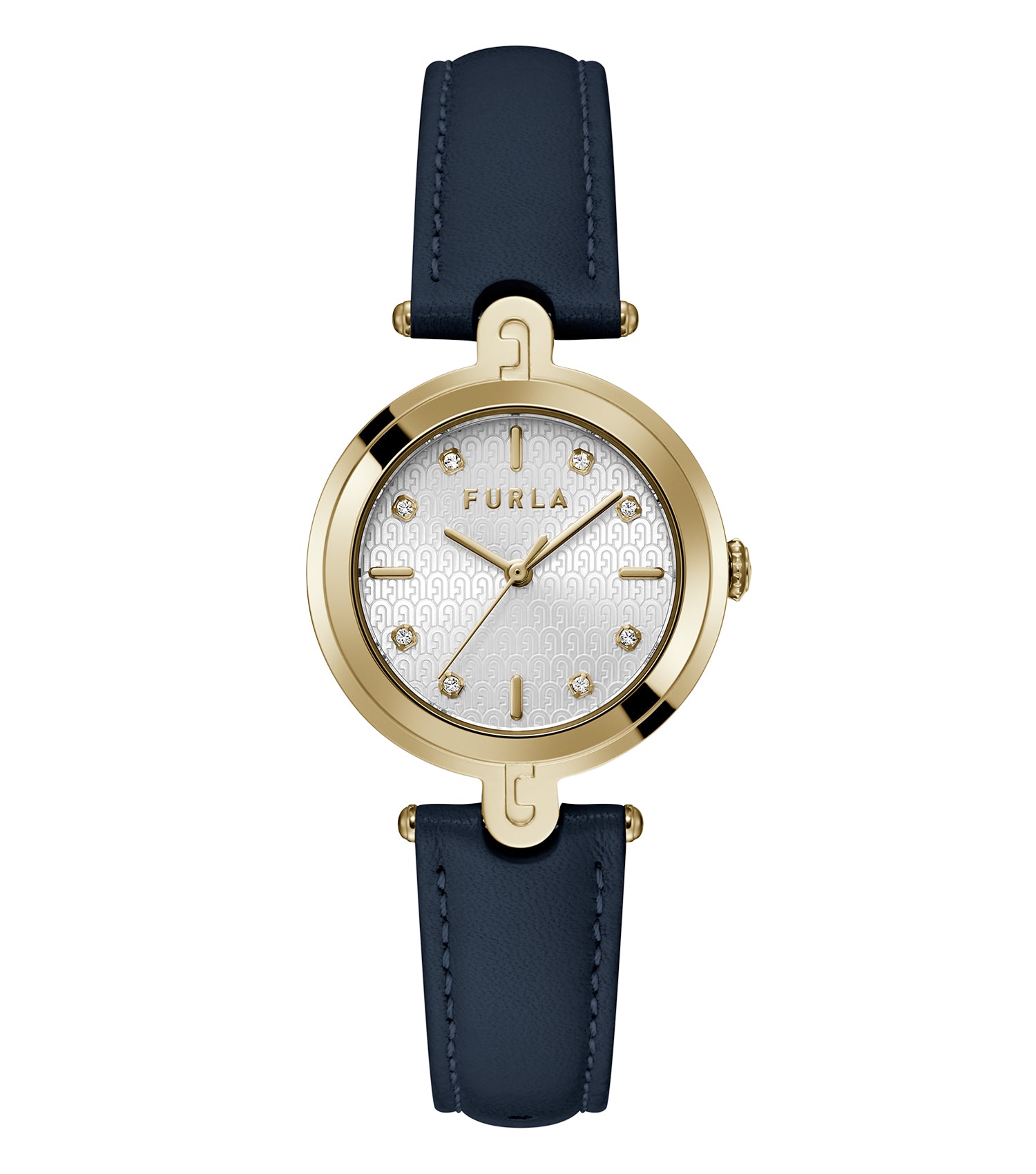 Furla Watch with elegant gold-tone detailing, seen from a top-angle, showcasing its sophisticated minimalist design.