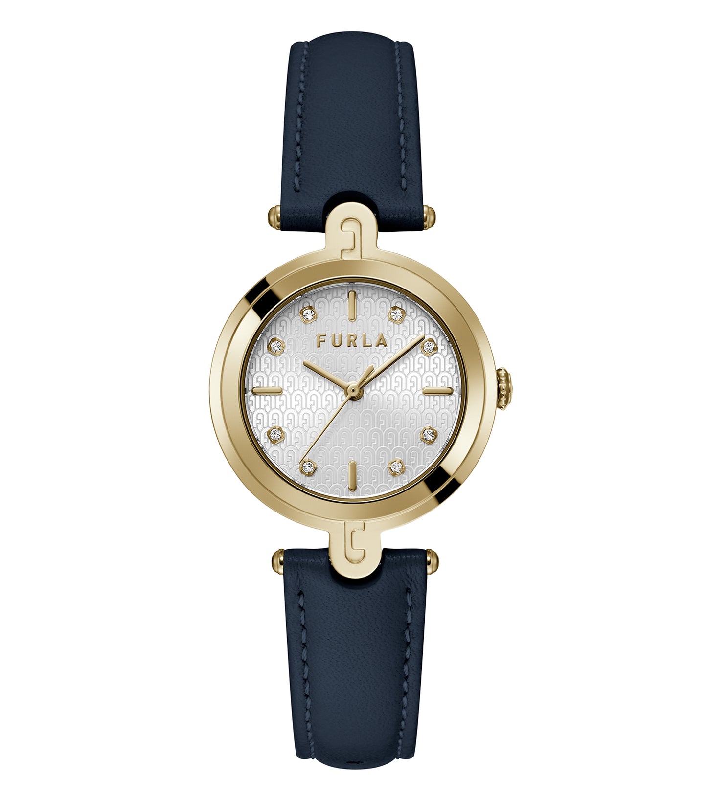 Furla Watch with elegant gold-tone detailing, seen from a top-angle, showcasing its sophisticated minimalist design.