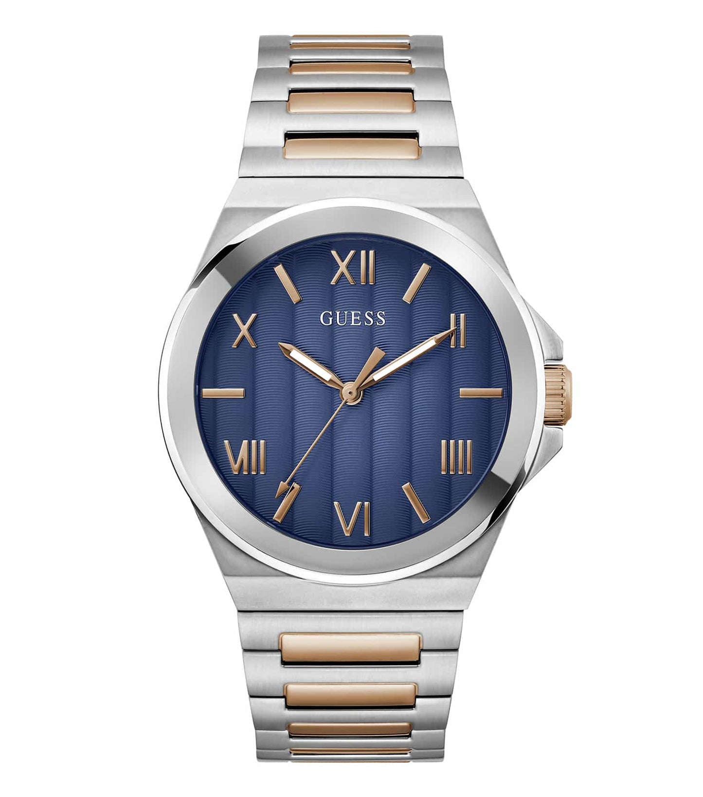 Guess GW0789G4 stylish vinyl color watch displayed at a subtle angle, showcasing its sleek design and premium craftsmanship.