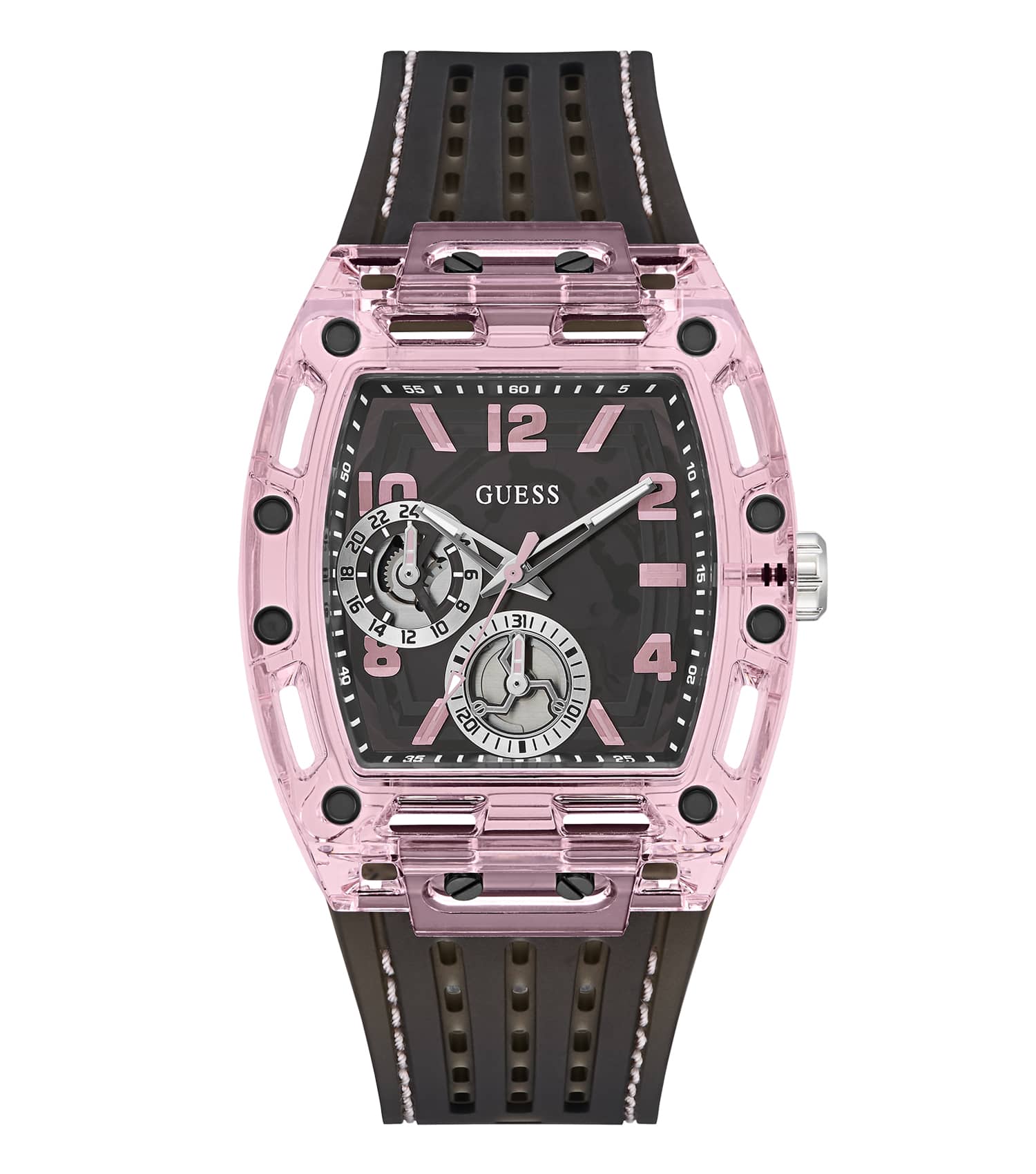 MEN SPORTING PINK QUARTZ WATCH 42 MM