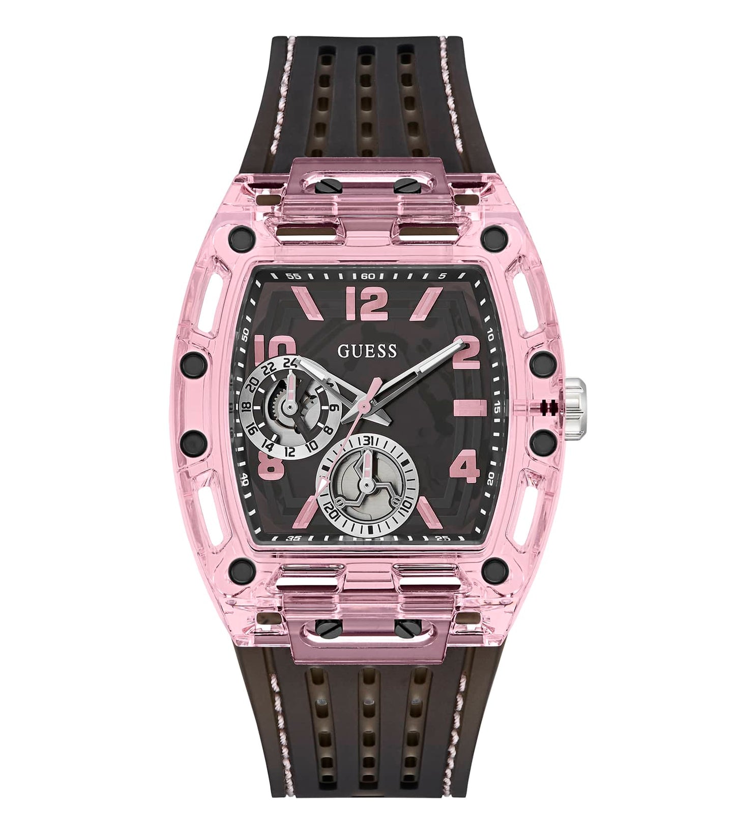 MEN SPORTING PINK QUARTZ WATCH 42 MM
