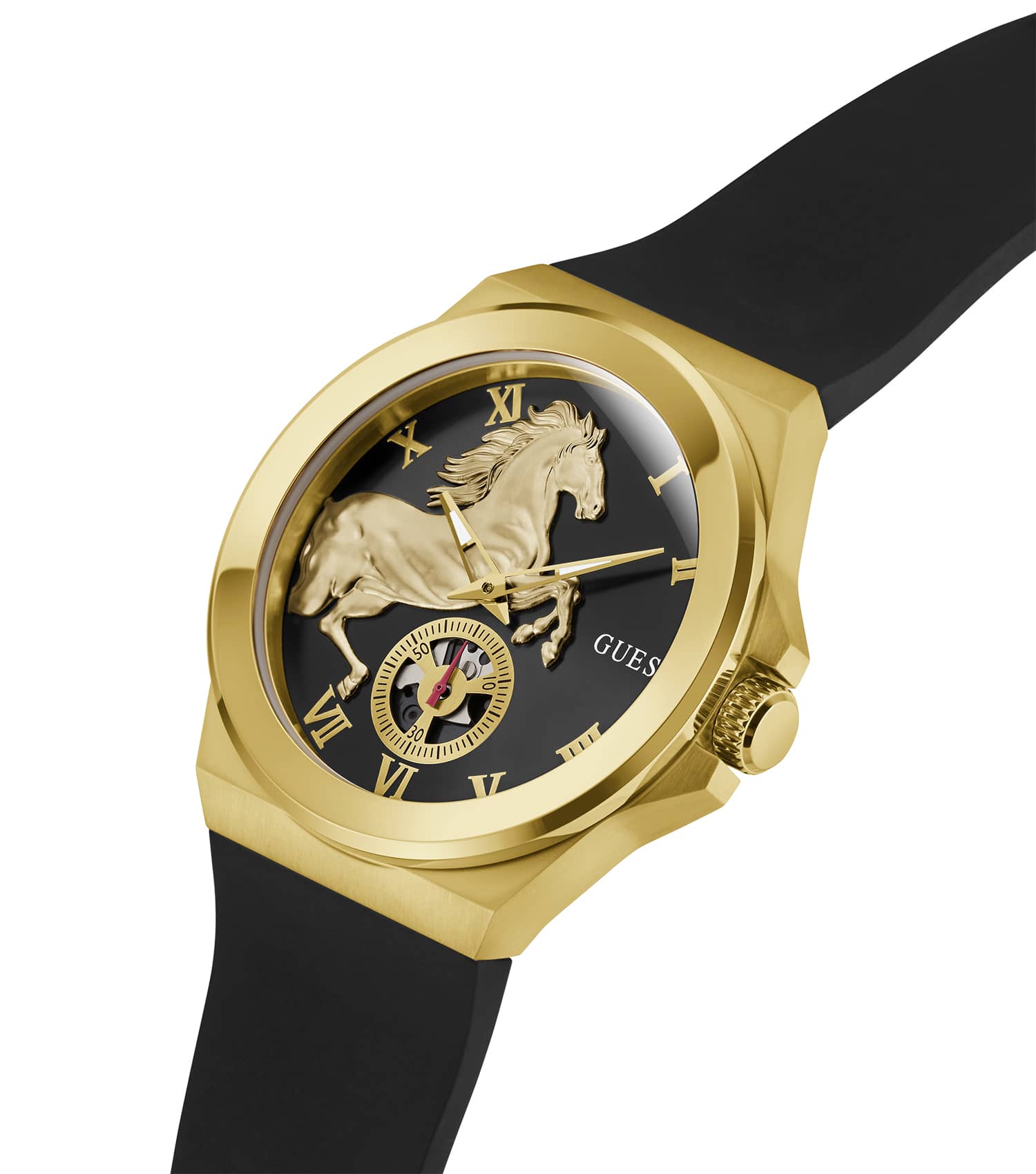 MEN VINYL QUARTZ WATCH 44 MM