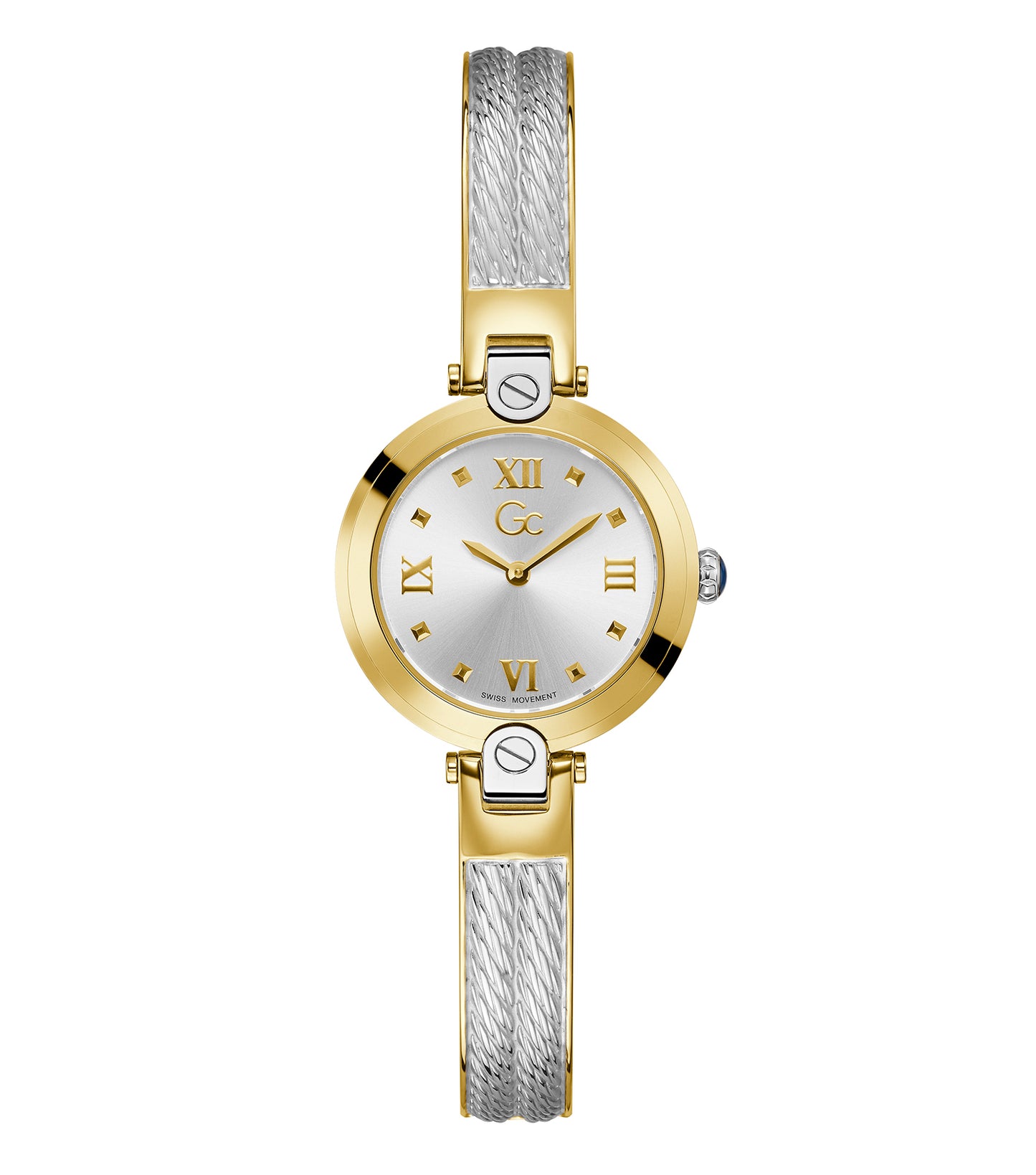 GC watch in a cable quartz color with detailed front view showcasing its elegant design and sophisticated craftsmanship.