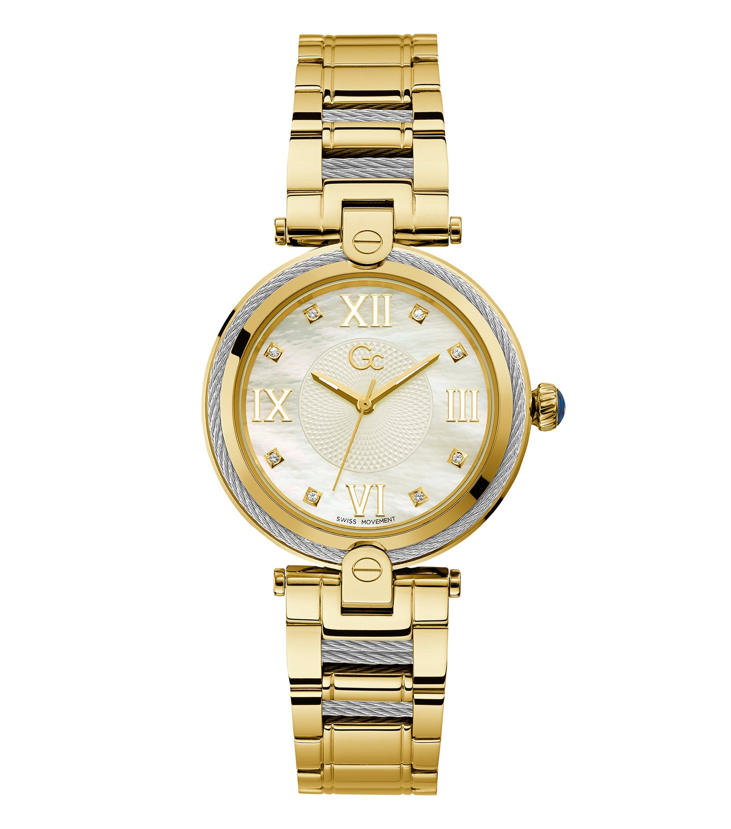 Gc watch, elegant None color design with detailed face, at a 45-degree angle, showcasing luxury and precision craftsmanship.
