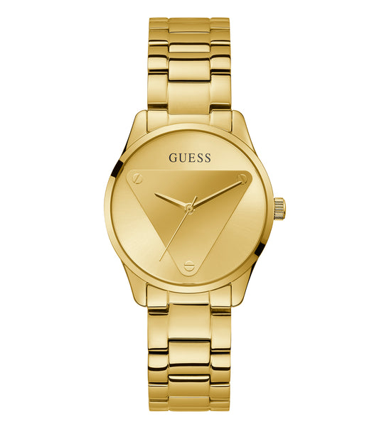 Stylish Guess watch in None color displayed at a 36-degree angle, showcasing its elegant design and luxurious strap.