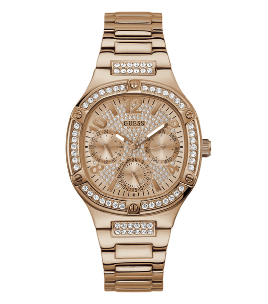 Guess Watch GW0558L3, 40mm, gold-tone, round face, close-up angle, exquisite design, elegant timepiece, stunning craftsmanship.