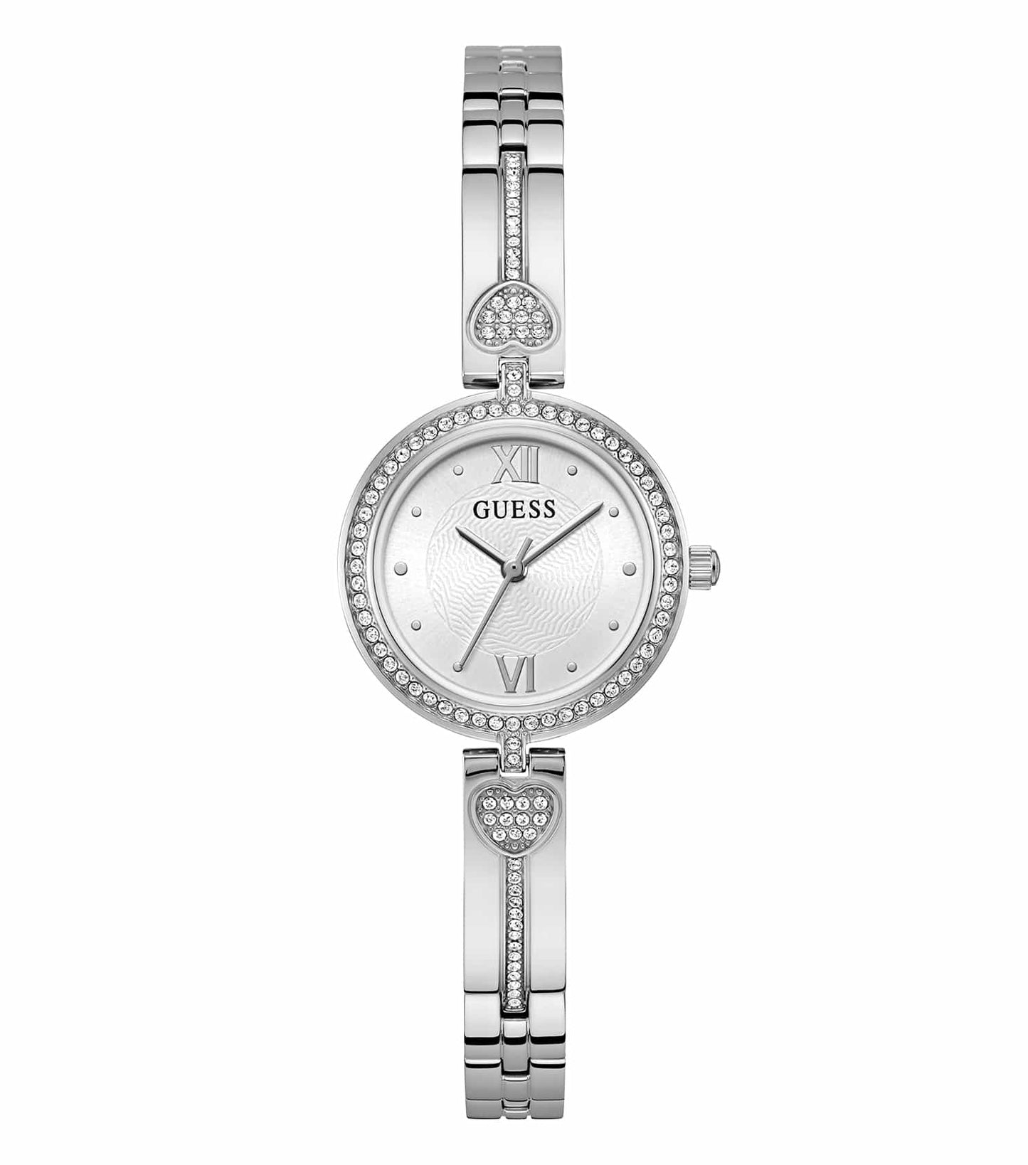 Elegant Guess Watch GW0655L1 in quartz color, showcased at a 45-degree angle, exuding sophistication and sleek design.
