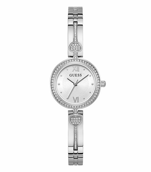 Elegant Guess Watch GW0655L1 in quartz color, showcased at a 45-degree angle, exuding sophistication and sleek design.