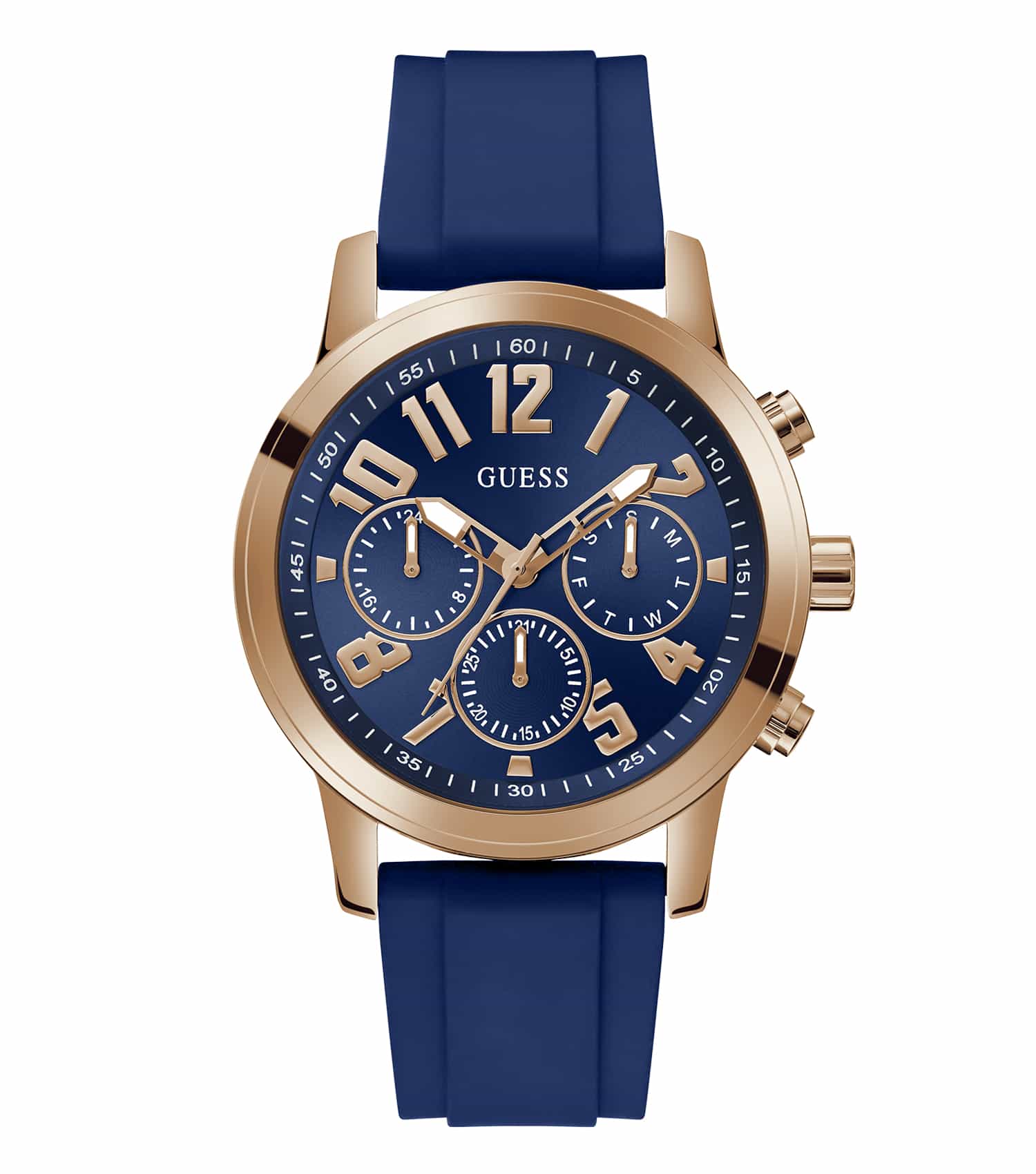 Guess watch in seamless none color, highlighting elegant design and branding, side angle showcasing intricate details.