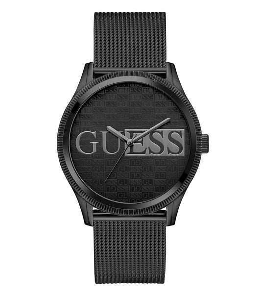 Sophisticated Guess watch in quartz color, showcasing sleek design from a top front angle, emphasizing its luxurious allure.