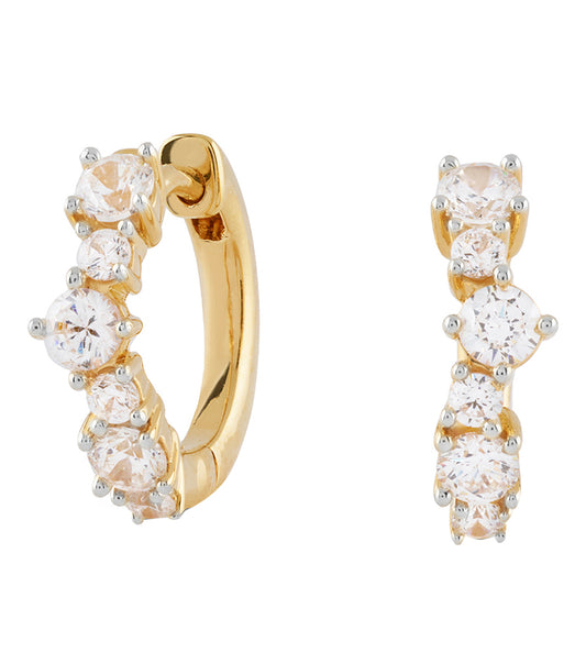 Guess Jewellery gold earrings with intricate design, front angle showcasing luxury and elegance in beautiful golden hue.