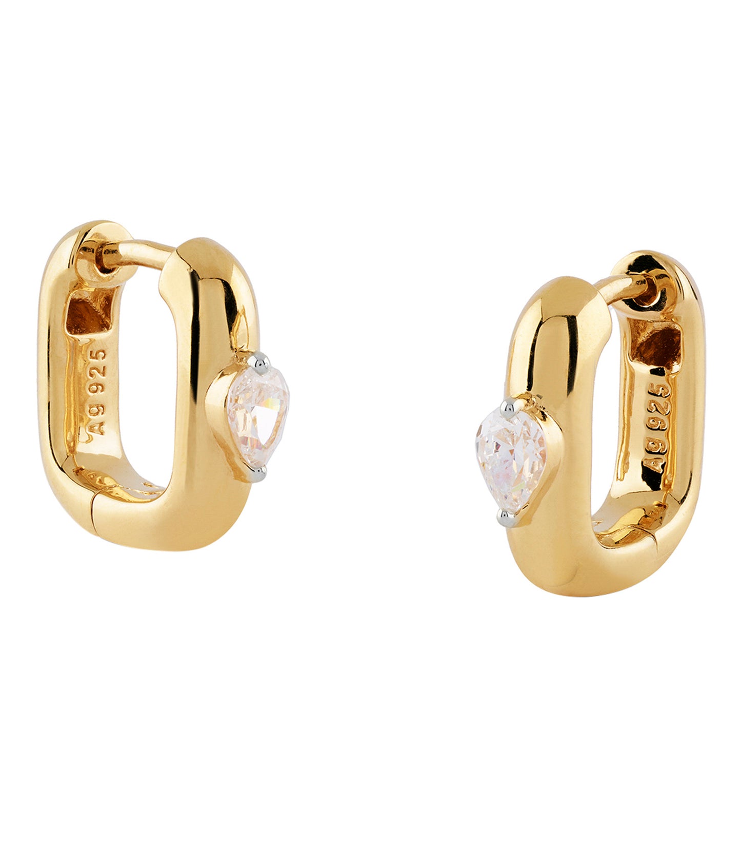 Elegant Guess Jewellery gold earrings in a soft frontal angle, showcasing fine detailing and a luxurious shine.