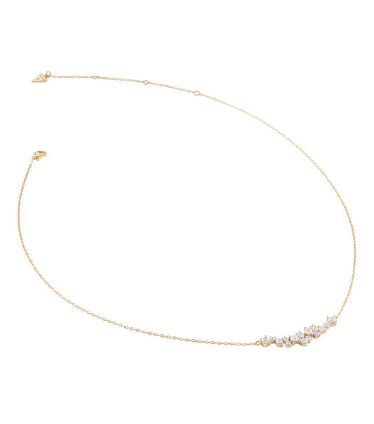 Guess Jewellery gold-colored necklace, front-facing angle, featuring elegant chain design, captures timeless elegance.