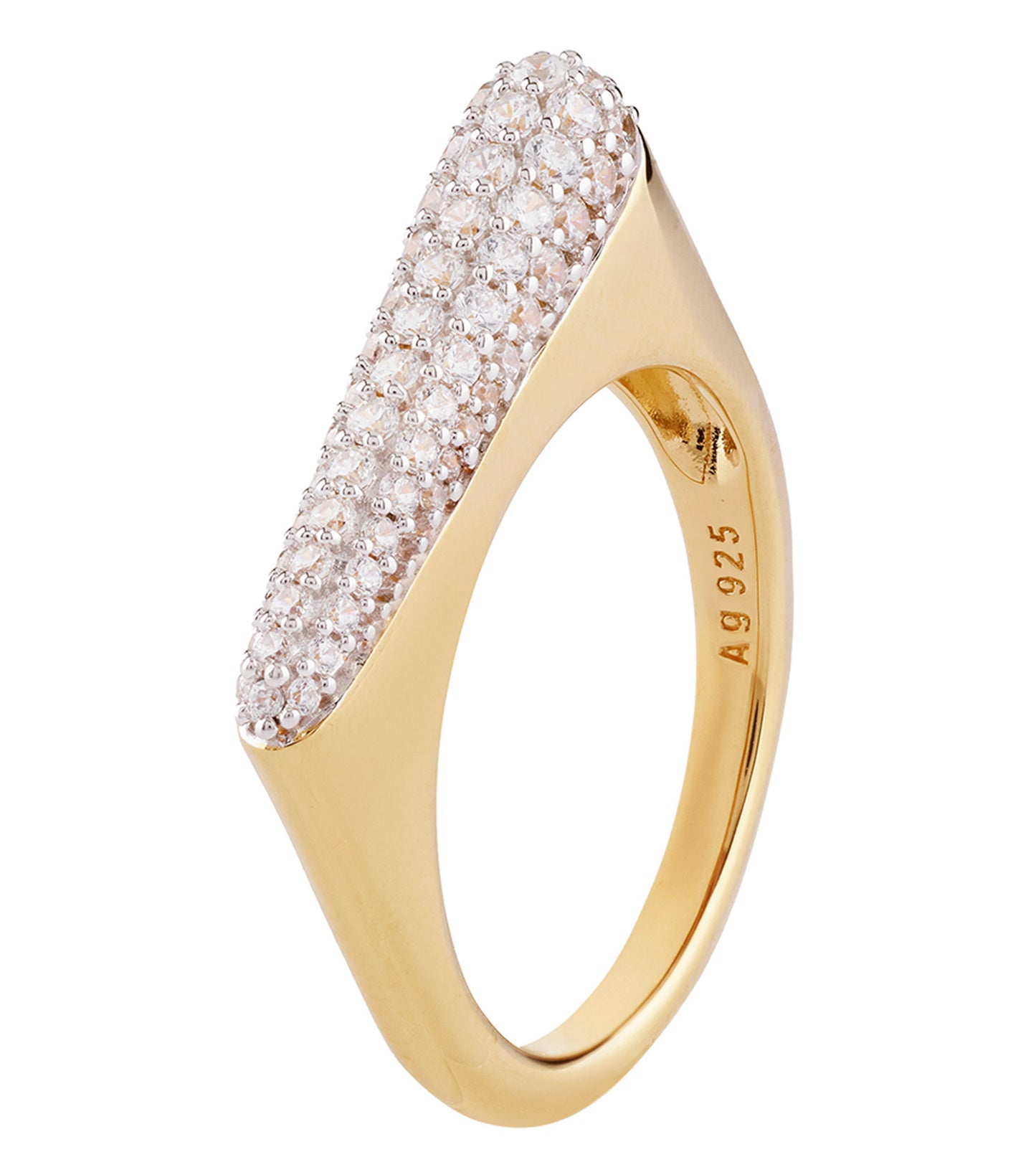 Guess Jewellery gold ring sparkling with elegance and style, top view showcasing intricate design and brand sophistication.